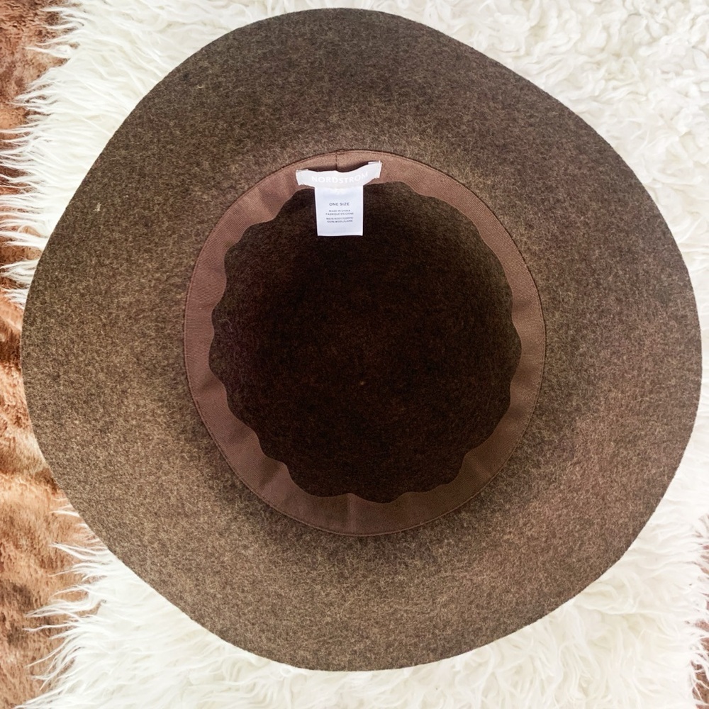 Nordstrom Womens 100% Wool Soft Floppy Hat Dark Brown Rare Color OS - Picture 7 of 8